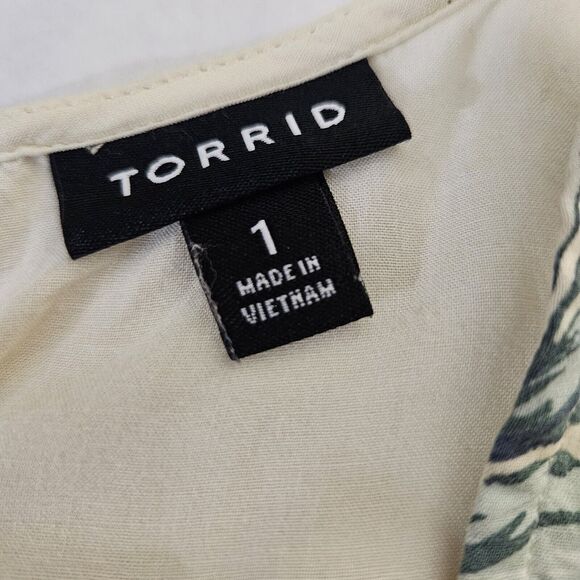 TORRID Tank Size 1X Floral Babydoll Challis Tunic Tank Summer Spring Sleeveless - Picture 3 of 12